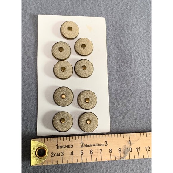 Vintage Beige Canvas & Brass Buttons - Picture 3 of 4